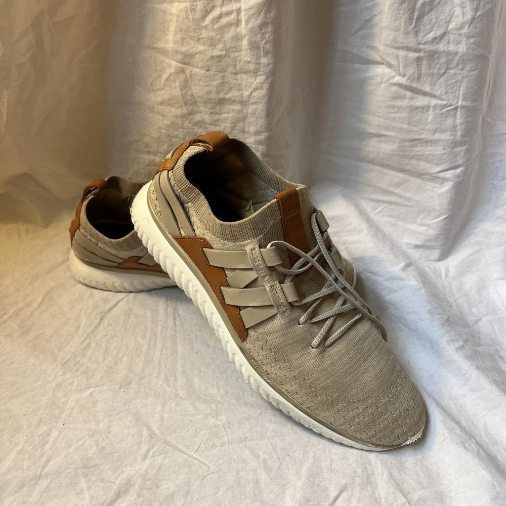 Cole Haan Men's Grand Motion Woven Stichlite beige Lace Up Sneaker Shoe Size 9.5